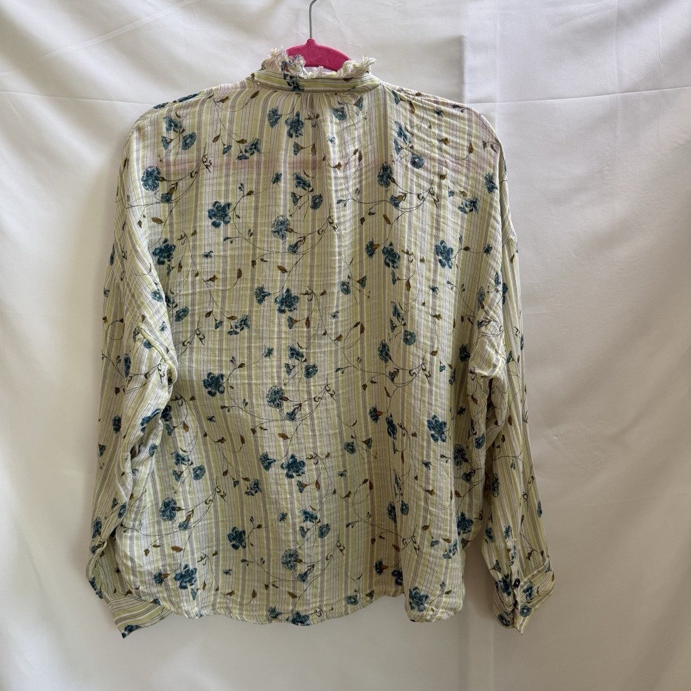 Anthropologie By Pilcro The Tavi Button Down Blouse Size L Cottagcore Prairie - Picture 6 of 14